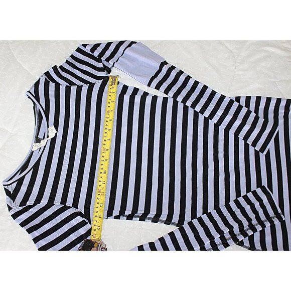 Lululemon - sz 4 - Devotion Long Sleeve Tee in Sea Stripe Polar Haze Black - Picture 7 of 13